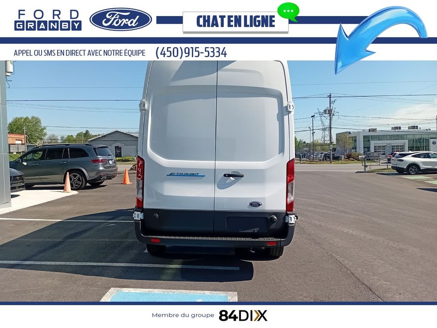 Ford E-TRANSIT FOURGONNETTE UTILITAIRE T-350 toit surélevé PA 148 po PNBV de 9 500 lb 2024 Blanc