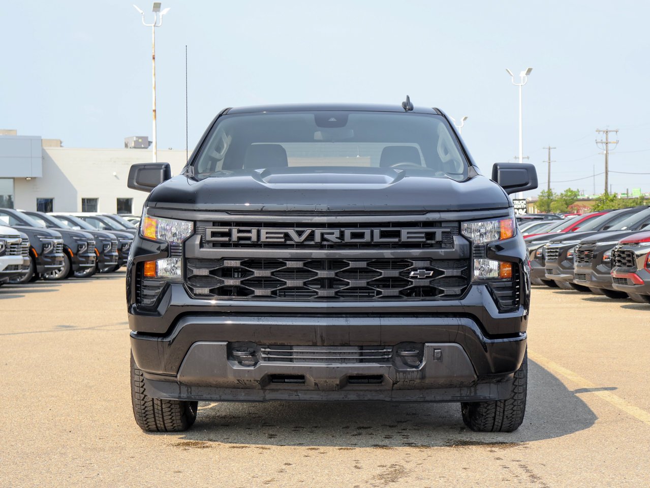 2024 Chevrolet Silverado 1500 4WD Crew Cab 147 Custom Black Sherwood Park - photo #2