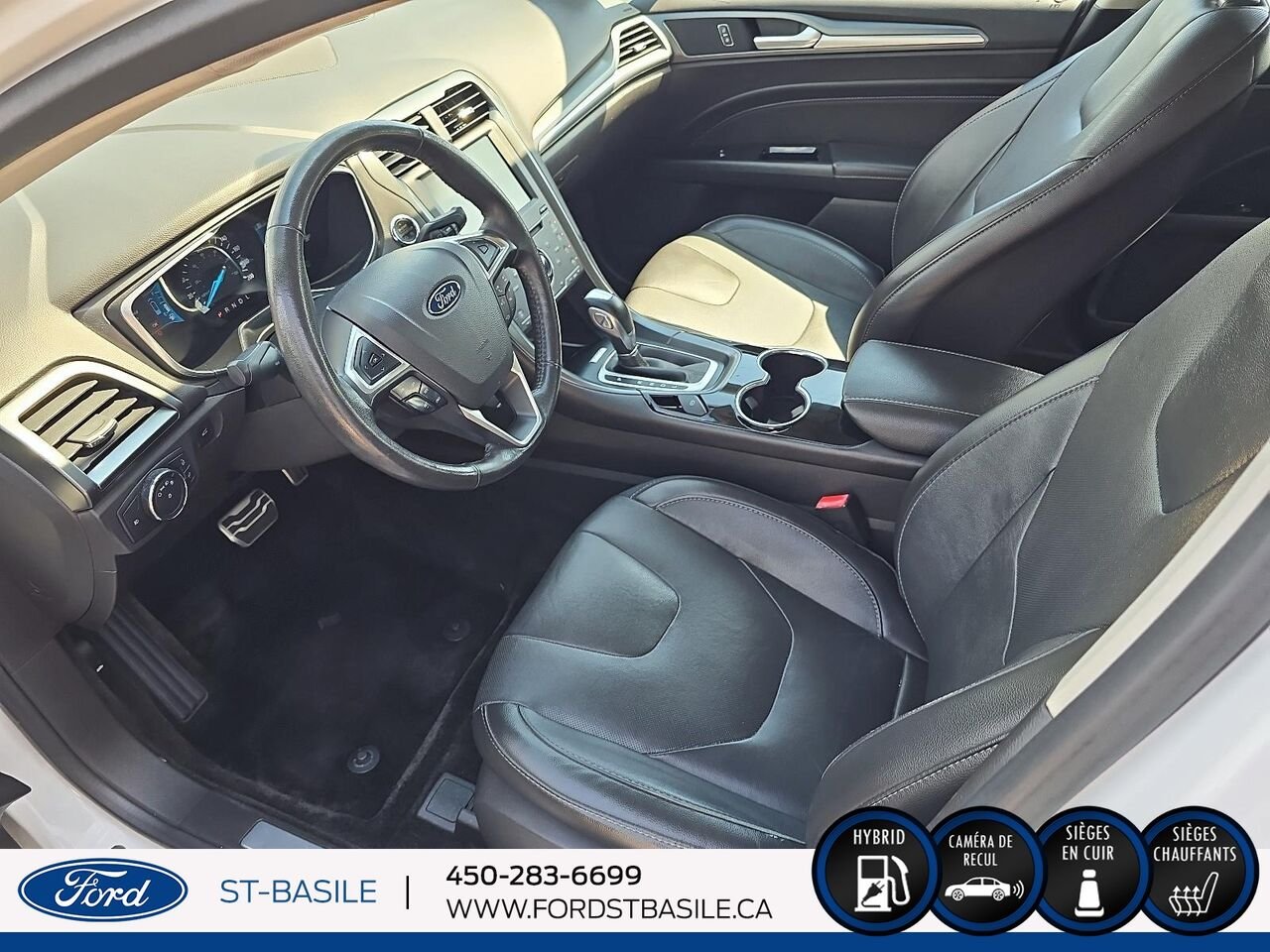 Ford FUSION HYBRIDE 2015 Blanc Saint-Basile-le-Grand - photo #12