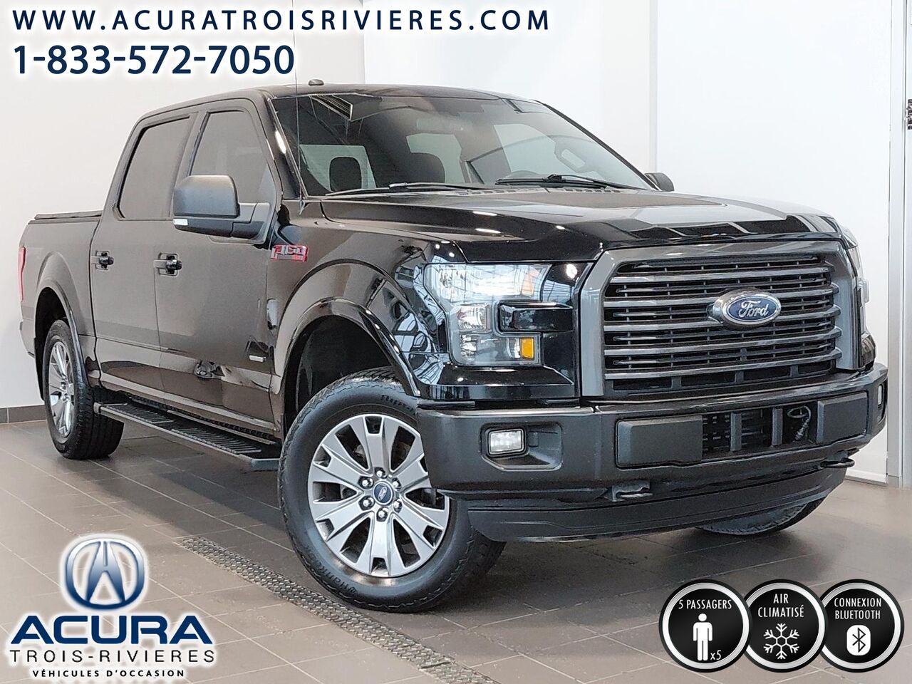 Black 2016 Ford F-150 Pickup Truck Four-Wheel Drive Automatic
