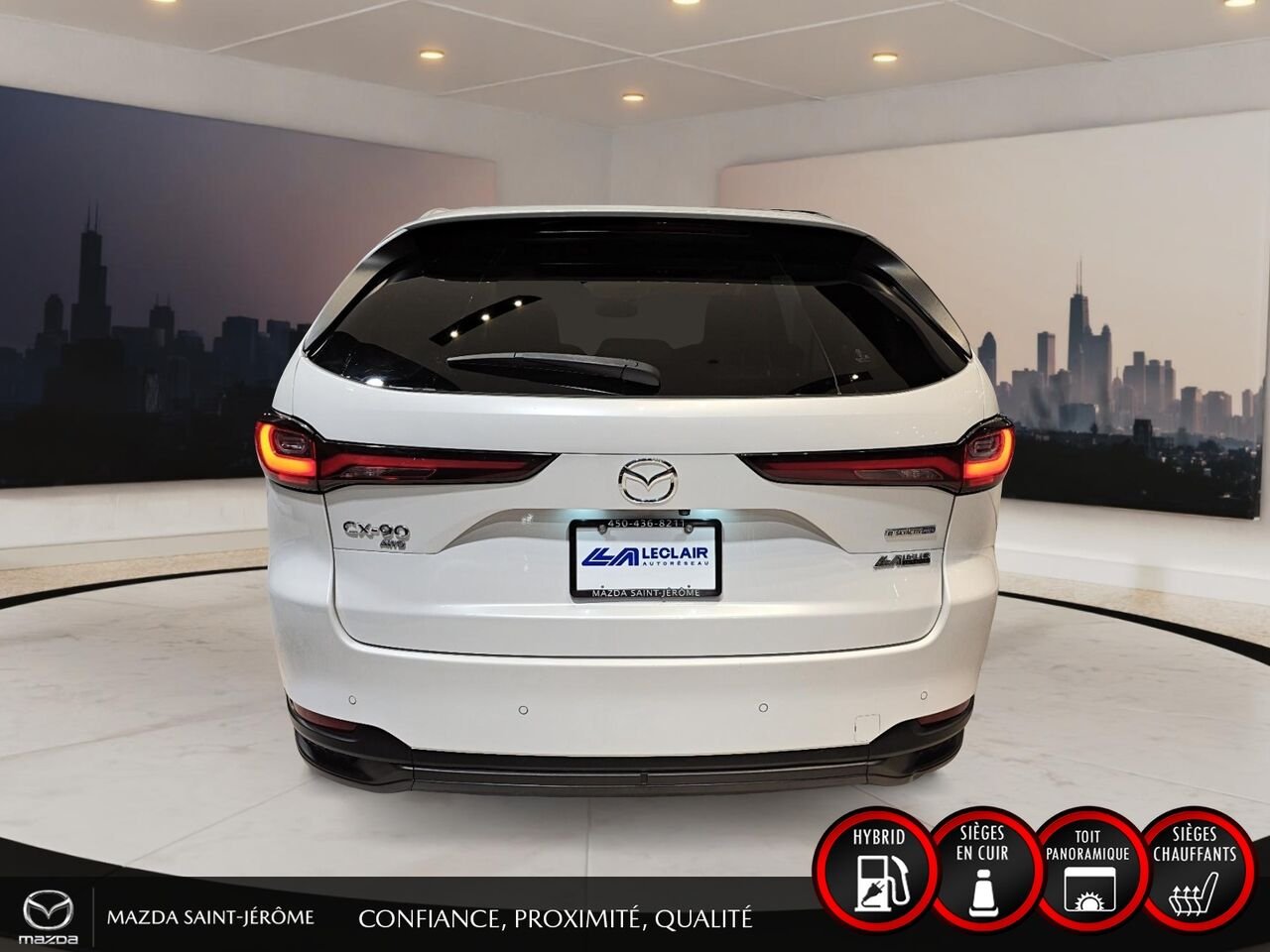 2024 Mazda CX-90 hybride rechargeable GS-L | 1 PROPRIÉTAIRE | HYBRIDE RECHARGEABLE | CUIR | TOIT OUVRANT | AWD White Saint-Jérôme - photo #6
