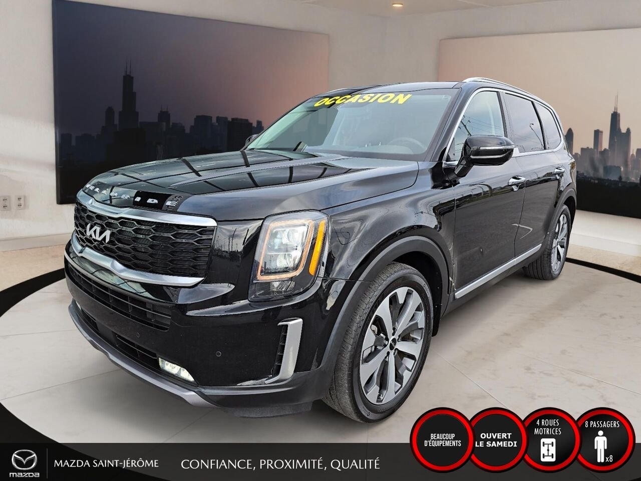Kia Telluride SX | CUIR BRUN | 8 PASSAGERS | TOIT OUVRANT | 2022 Noir Saint-Jérôme - photo #0