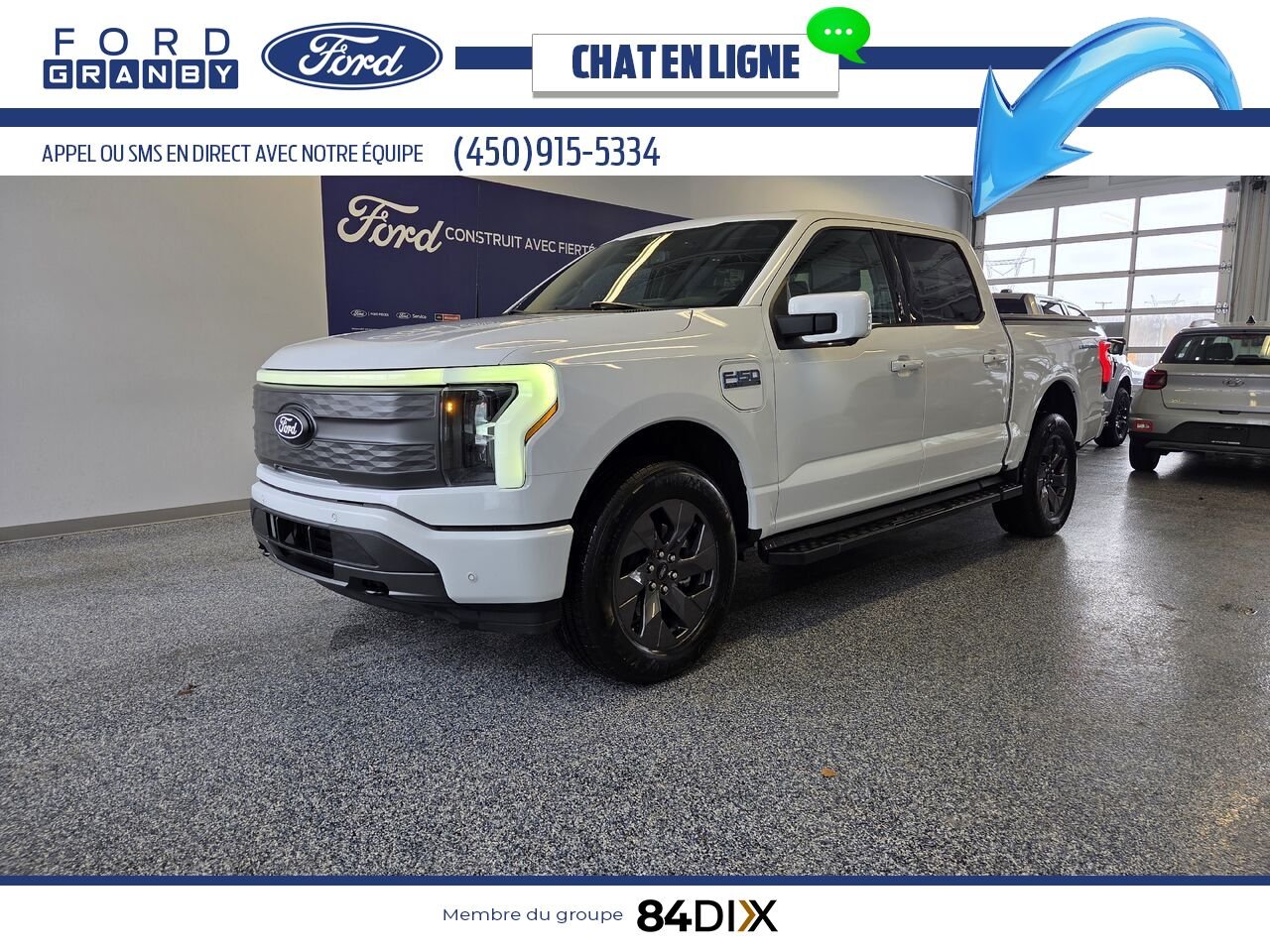 2025 Ford F-150 LIGHTNING LARIAT, CUIR, TOIT White Granby - photo #5