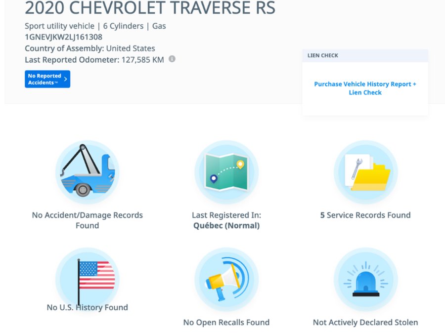 Chevrolet Traverse 2020 2020 Noir
