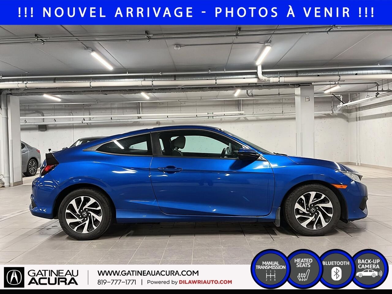 Honda Civic Coupé LX 2017 Bleu Ottawa & Gatineau - photo #3