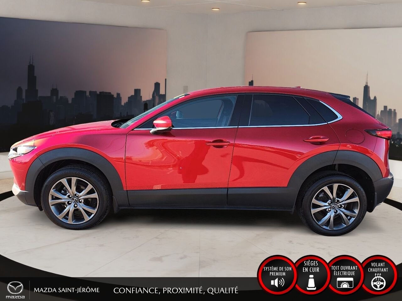 2023 Mazda CX-30 GT | 1 PROPRIÉTAIRE | JAMAIS ACCIDENTÉ | AWD | CUIR | TOIT OUVRANT | MAGS NOIR Red Saint-Jérôme - photo #9