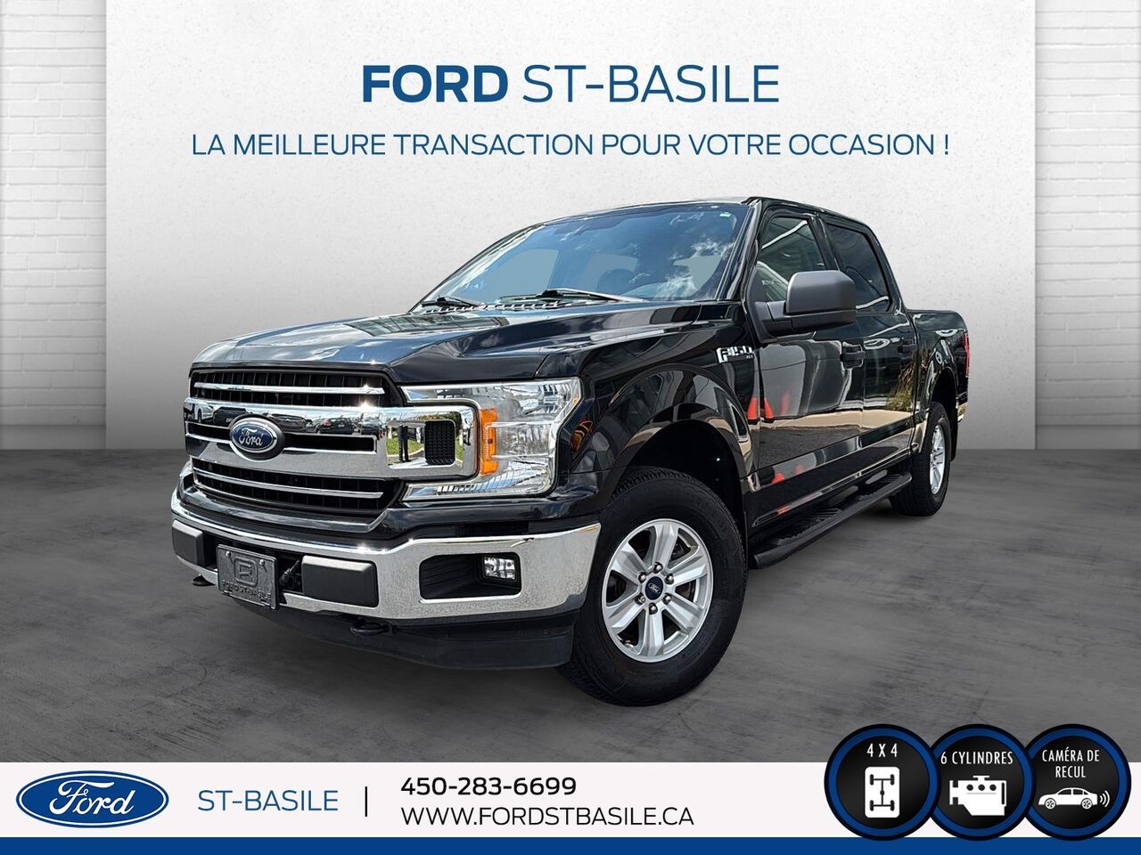 Black 2018 Ford F-150 Pickup Truck Four-Wheel Drive Automatic