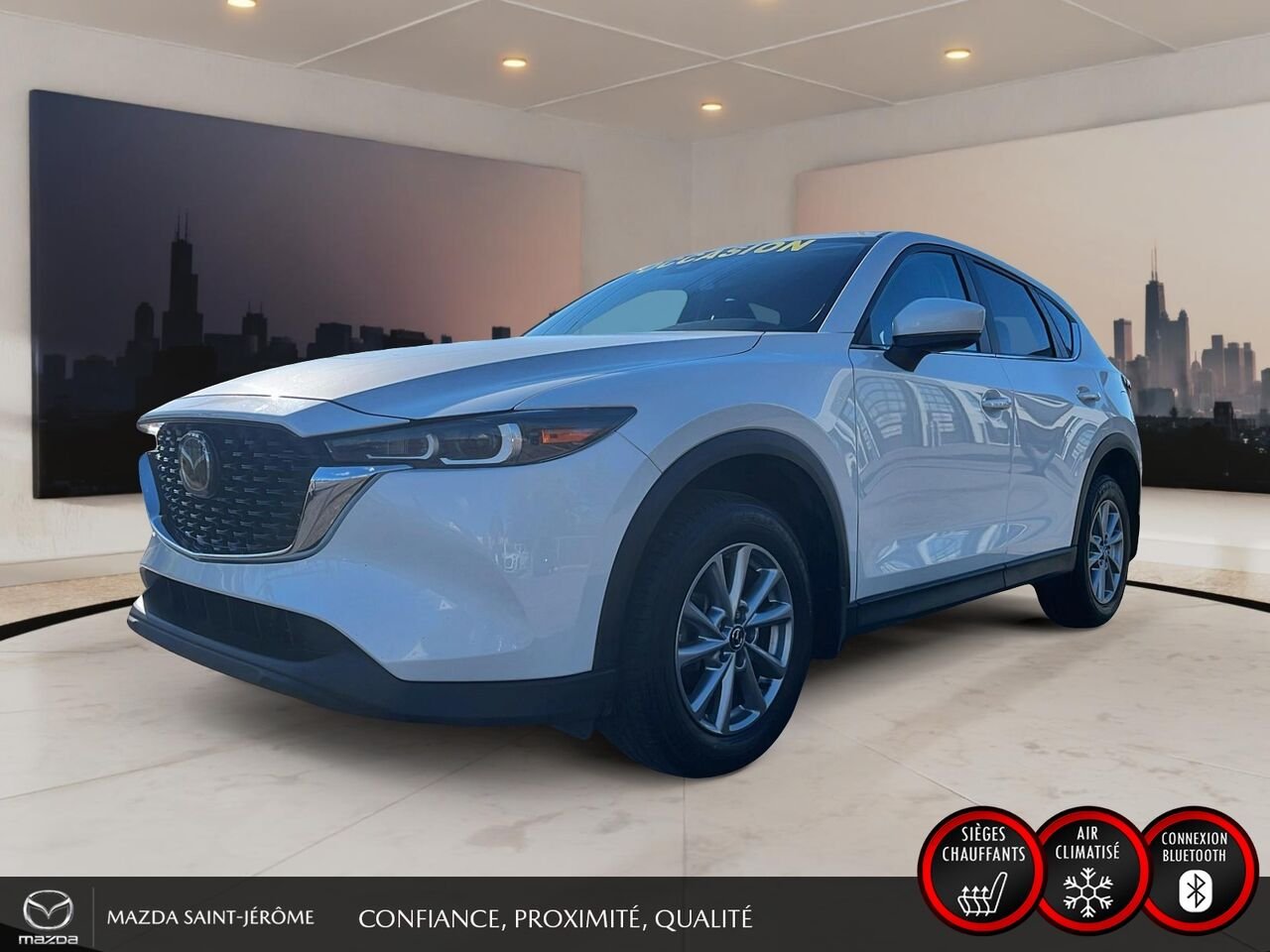 2024 Mazda CX-5 GS | 1 PROPRIÉTAIRE | JAMAIS ACCIDENTÉ | AWD | CUIR | VOLANT CHAUFFANT White Saint-Jérôme - photo #0