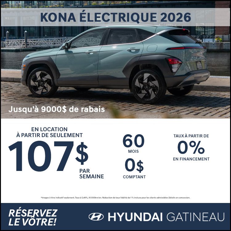 Hyundai gatineau promo KONA 2026 septembre FR