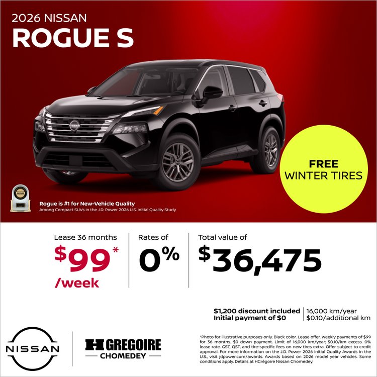 Nissan chomedey promo octobre Rogue S EN