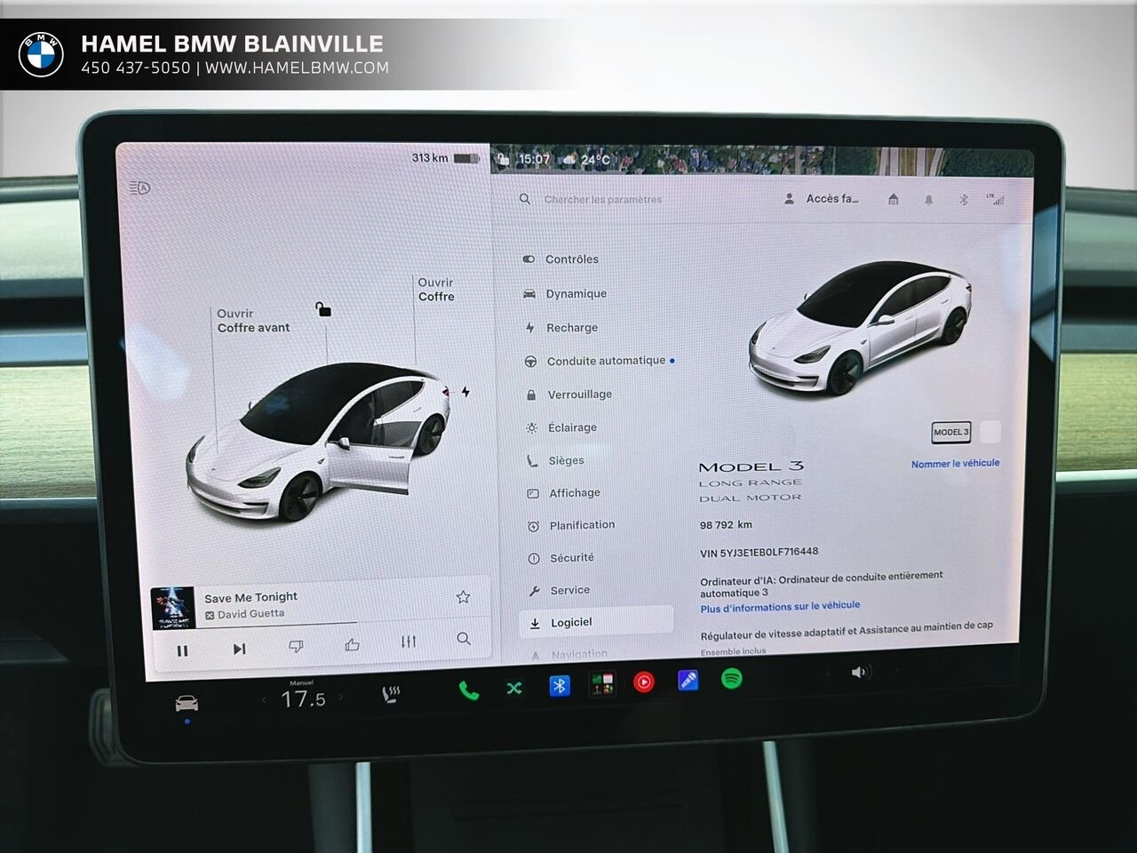 Tesla Model 3 Longue autonomie TI 2020 Blanc Blainville - photo #12
