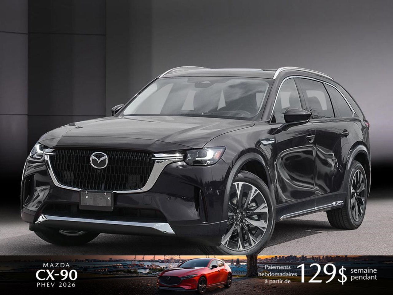 Mazda CX-90 hybride rechargeable JM3KKEHA4T1373805 2026 Noir de jais mica Mirabel - photo #0