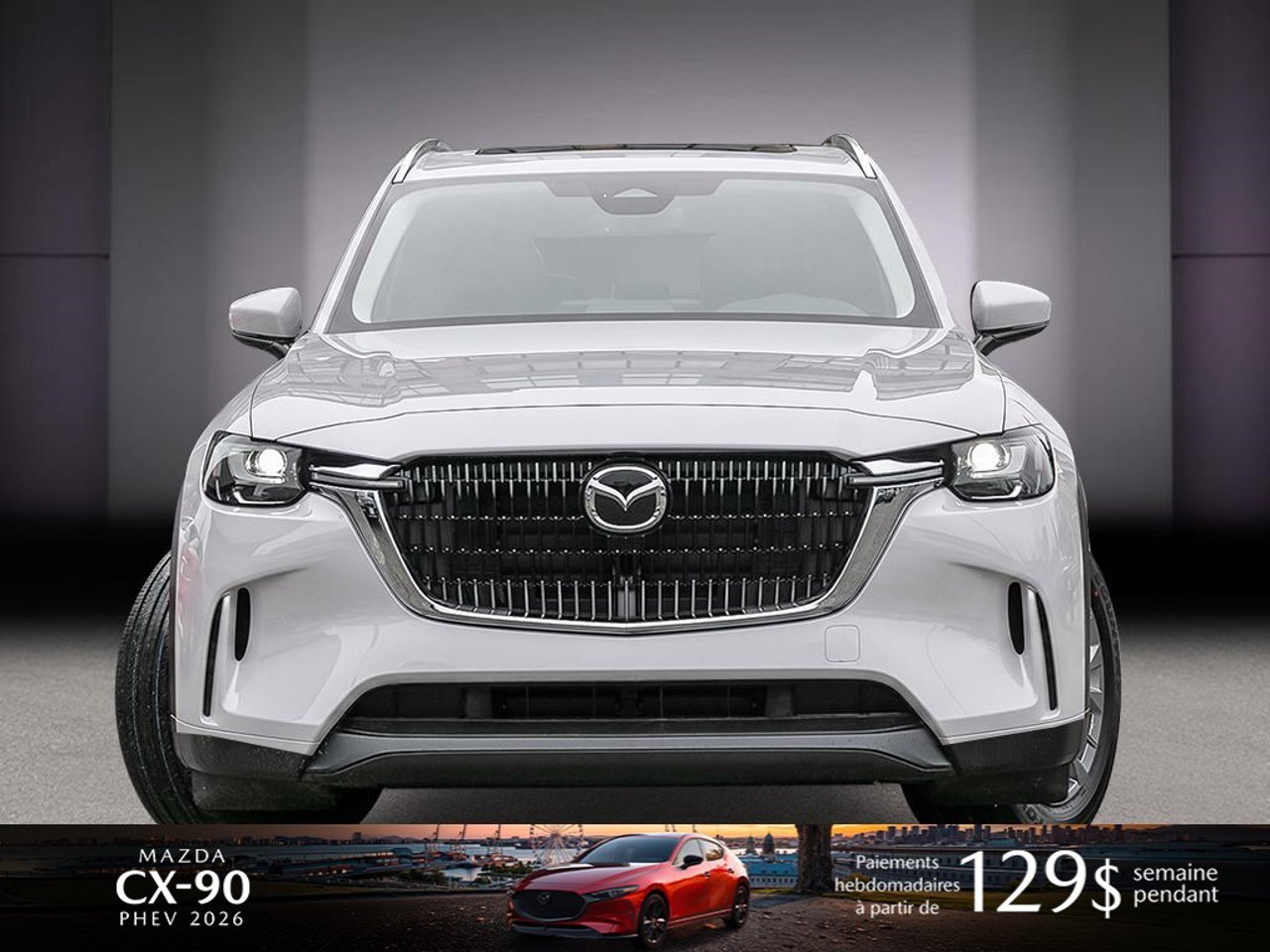 Mazda CX-90 hybride rechargeable JM3KKCHA5T1399561 2026 Blanc rhodium métallisé Mirabel - photo #1