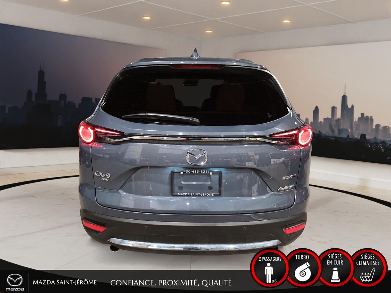2022 Mazda CX-9 Édition Kuro | 1 PROPRIÉTAIRE | JAMAIS ACCIDENTÉ | CUIR ROUGE | TOIT OUVRANT | AWD Grey Saint-Jérôme - photo #6