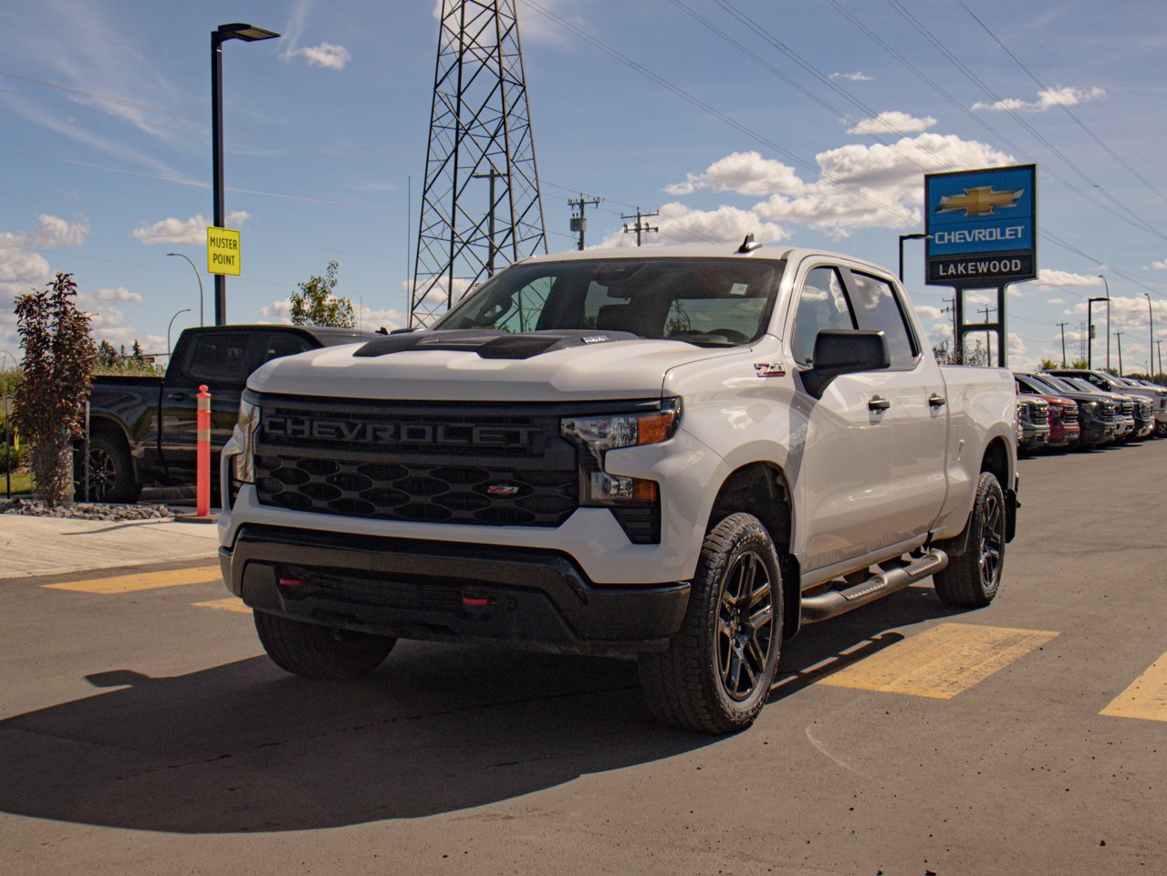 2024 Chevrolet Silverado 1500 4WD Crew Cab 147 Custom Trail Boss White Sherwood Park - photo #3