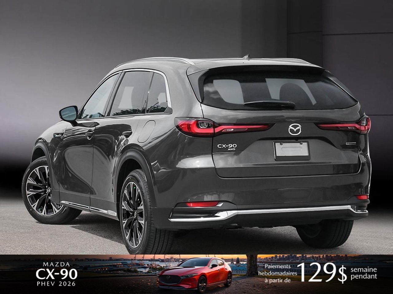 Mazda CX-90 hybride rechargeable JM3KKDHA5T1390848 2026 Gris mécanique métallisé Mirabel - photo #3