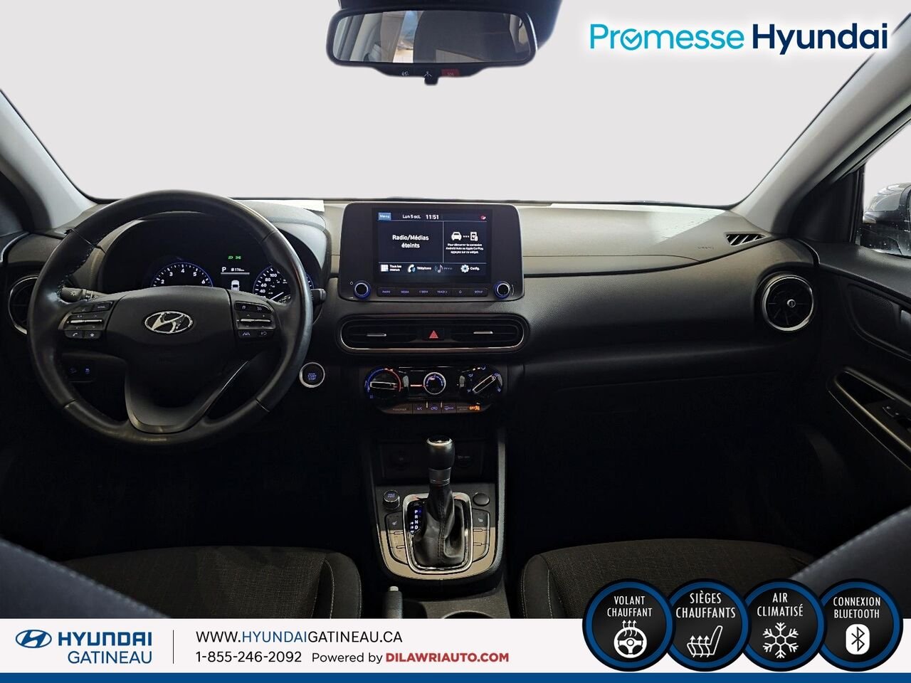 Hyundai Kona 2.0L Preferred TA*** sieges chauffants , volant chauffants, bas millage*** 2023 Noir Ottawa & Gatineau - photo #8