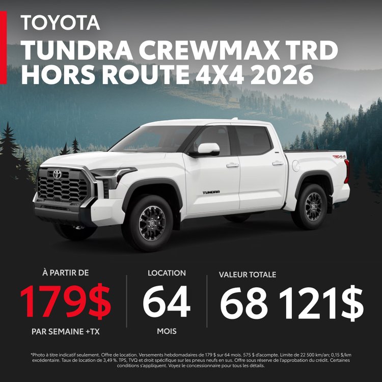 Toyota Mont Laurier promo octobre TUNDRA 2026 FR