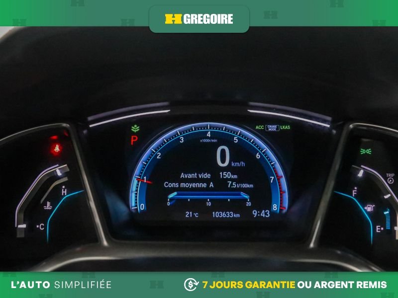 Honda Civic 822264 | EX GR ELECT BLUETOOTH CAM RECUL A/C TOIT OUVRANT 2020 Gris Laval - photo #21