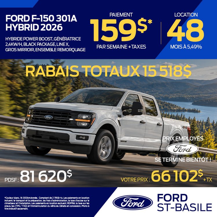 Ford st basile promo septembre F 150 301A 2026 FR 1