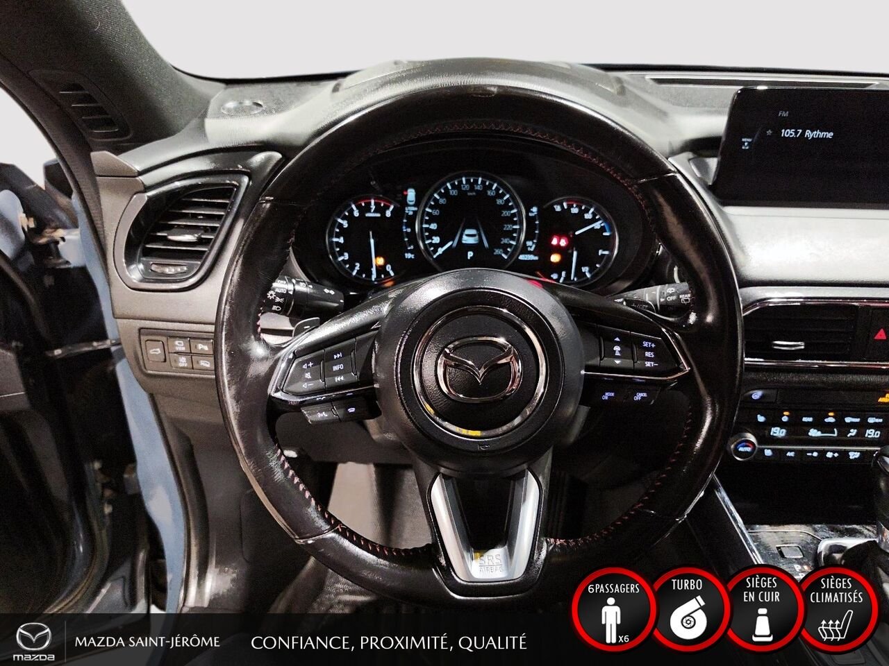 2022 Mazda CX-9 Édition Kuro | 1 PROPRIÉTAIRE | JAMAIS ACCIDENTÉ | CUIR ROUGE | TOIT OUVRANT | AWD Grey Saint-Jérôme - photo #12