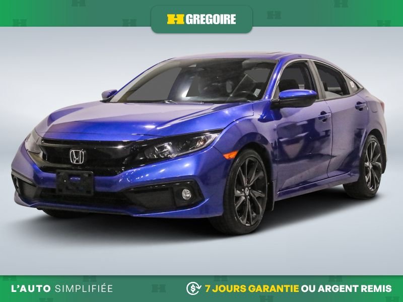 2019 Honda Civic Sport AUTO A/C CUIR TOIT MAGS CAM RECUL BLEUTOOTH Blue