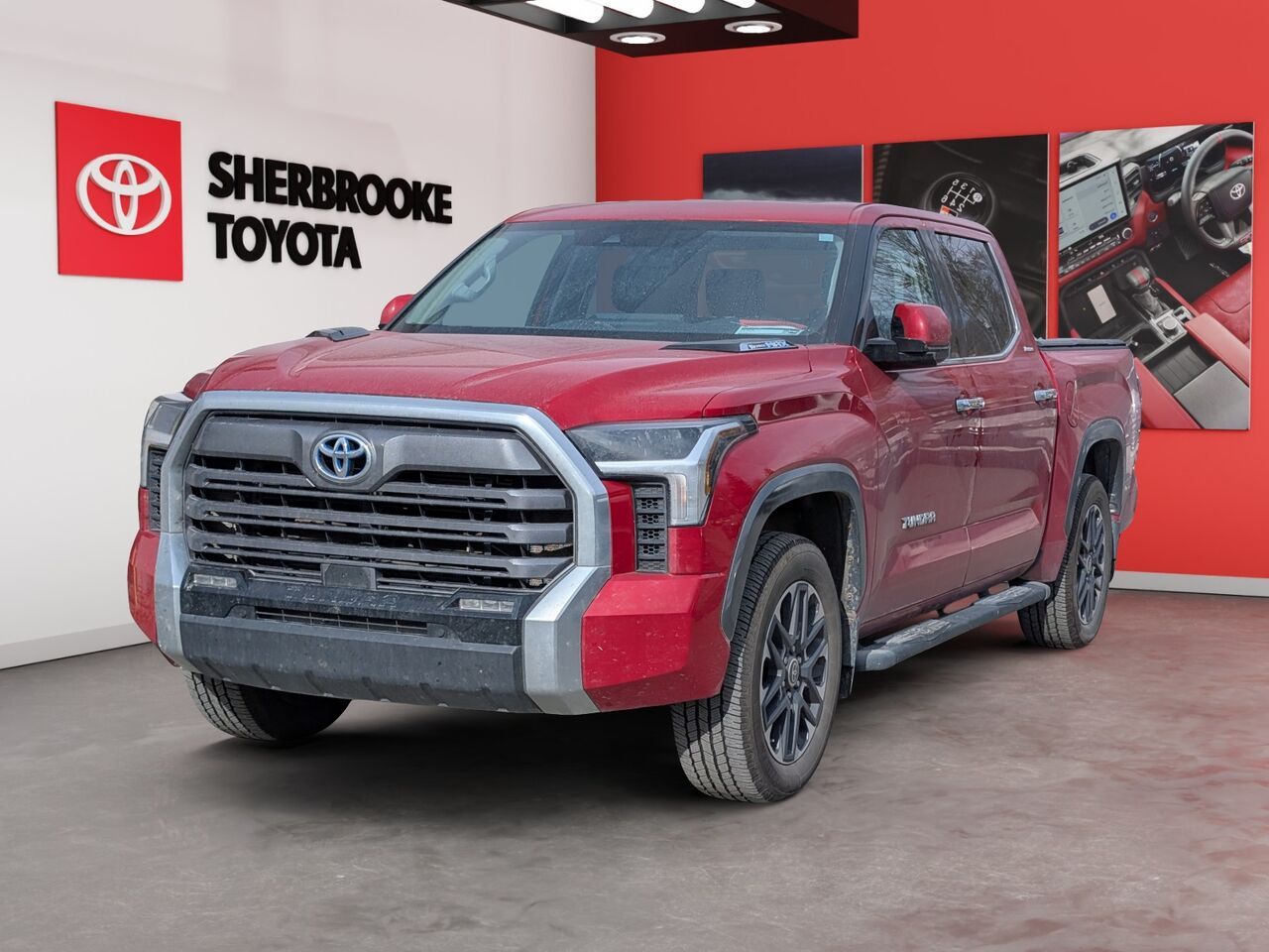 Red 2023 Toyota Tundra Hybrid Pickup Truck Four-Wheel Drive Automatic