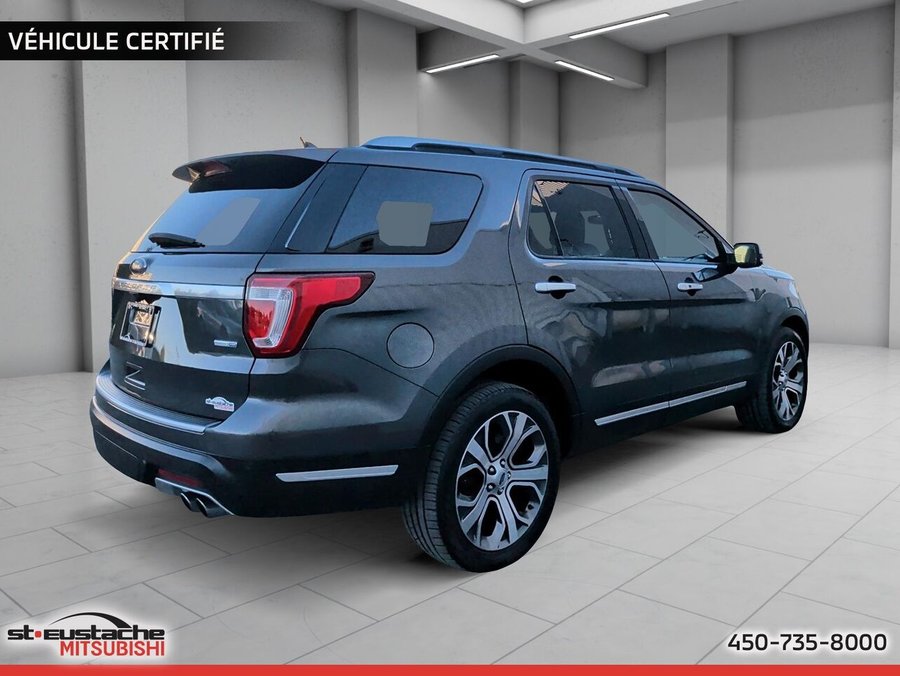 Ford Explorer Platinum 4rm-cuir-toit pano-sièges chauffant et climatisé-volant chauffant 2019 Argent