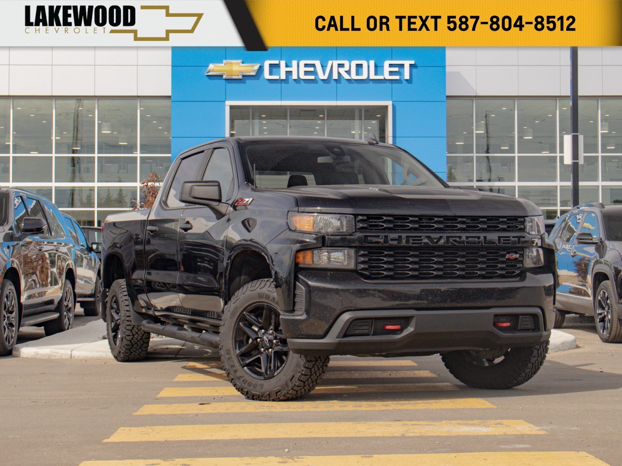 2021 Chevrolet Silverado 1500 4WD Crew Cab 147 Custom Trail Boss Black Sherwood Park - photo #0