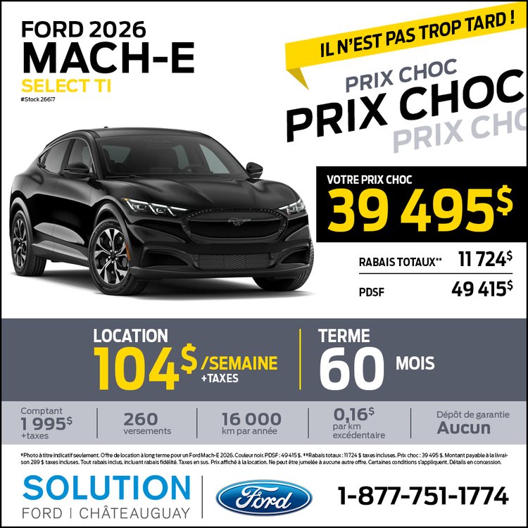 Solution ford promo octobre MACH E 2026
