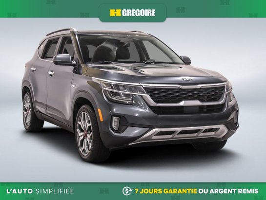 Kia Seltos SX Turbo AWD AUTO A/C CUIR TOIT NAV MAGS CAM RECUL 2021 Gris