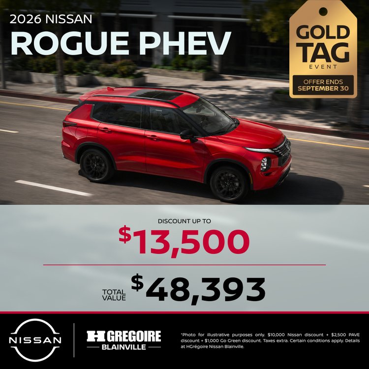 Nissan blainville promo aout ROGUE PHEV EN