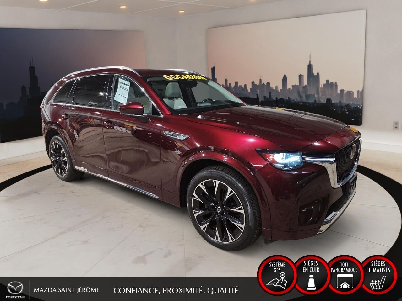 Mazda CX-90 hybride léger SIGNATURE TI | 1 PROPRIÉTAIRE | JAMAIS ACCIDENTÉ | HYBRIDE LÉGER | TOIT PANORAMIQUE | CUIR NAPPA 2024 Rouge Saint-Jérôme - photo #3
