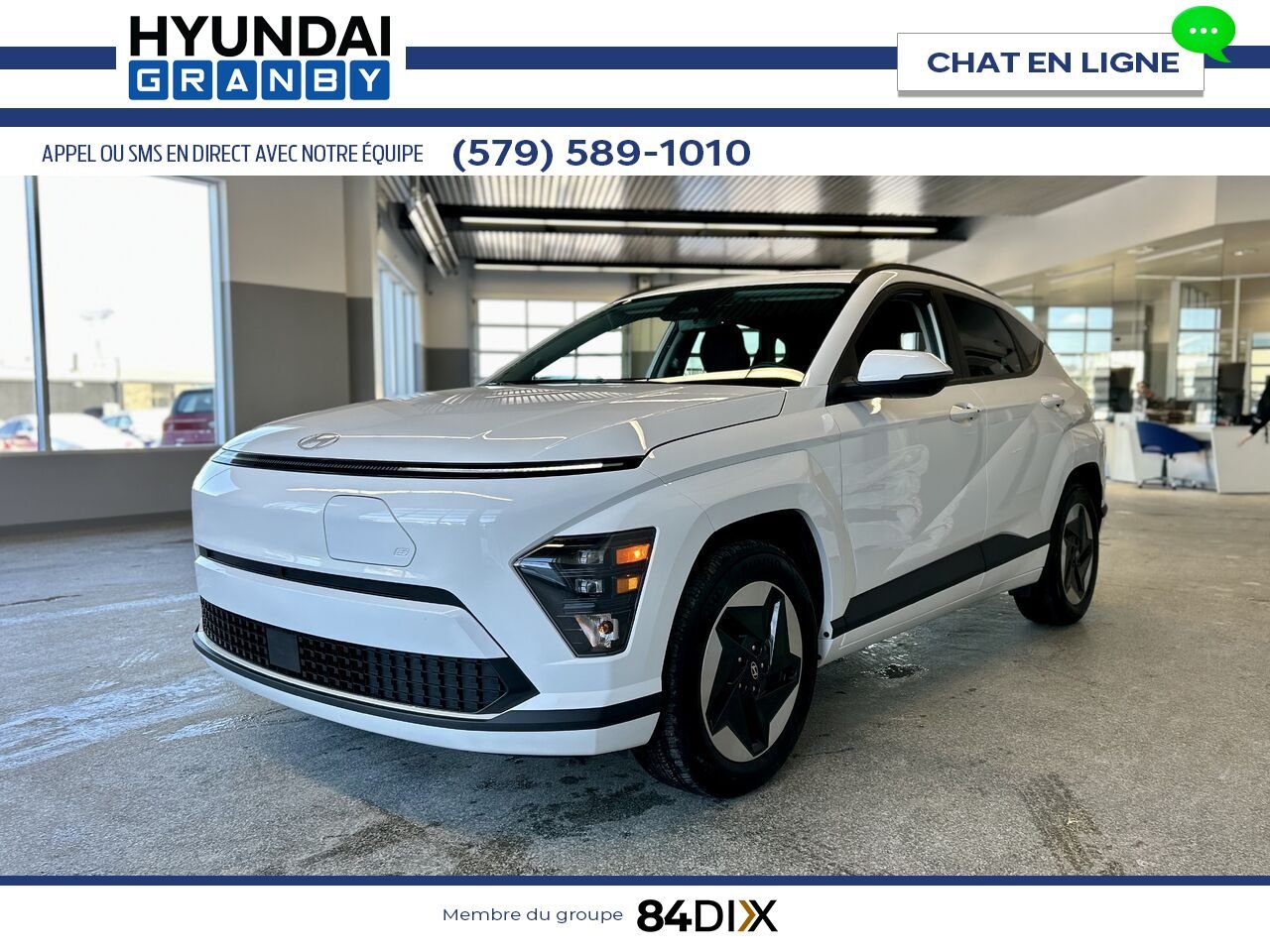 Hyundai Kona électrique 2024 Blanc Granby - photo #3