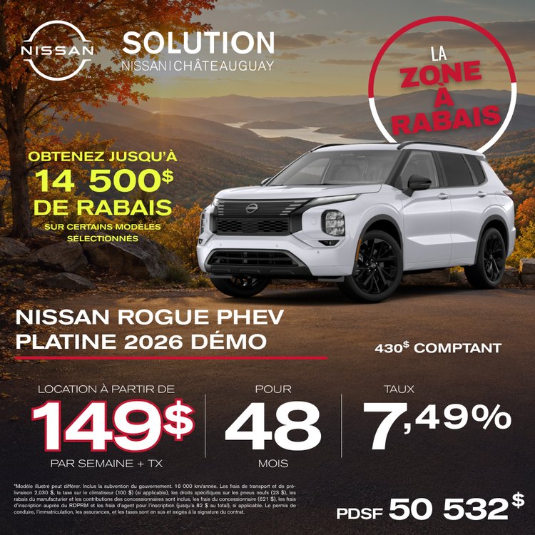 Solution nissan promo SEPTEMBRE Rogue PHEV 2026 FR