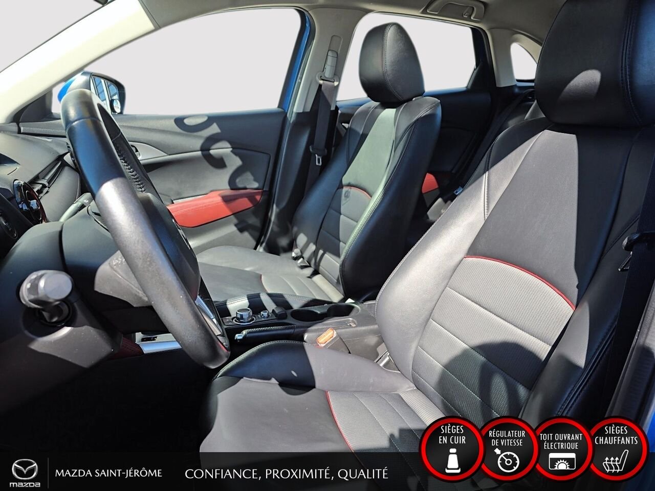 2016 Mazda CX-3 GS LUXURY | JAMAIS ACCIDENTÉ | TOIT OUVRANT | CUIR | MAGS Blue Saint-Jérôme - photo #16