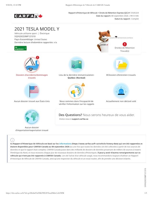 Tesla Model Y SATNDARD RANGE 2021 Blanc Laval - photo #1