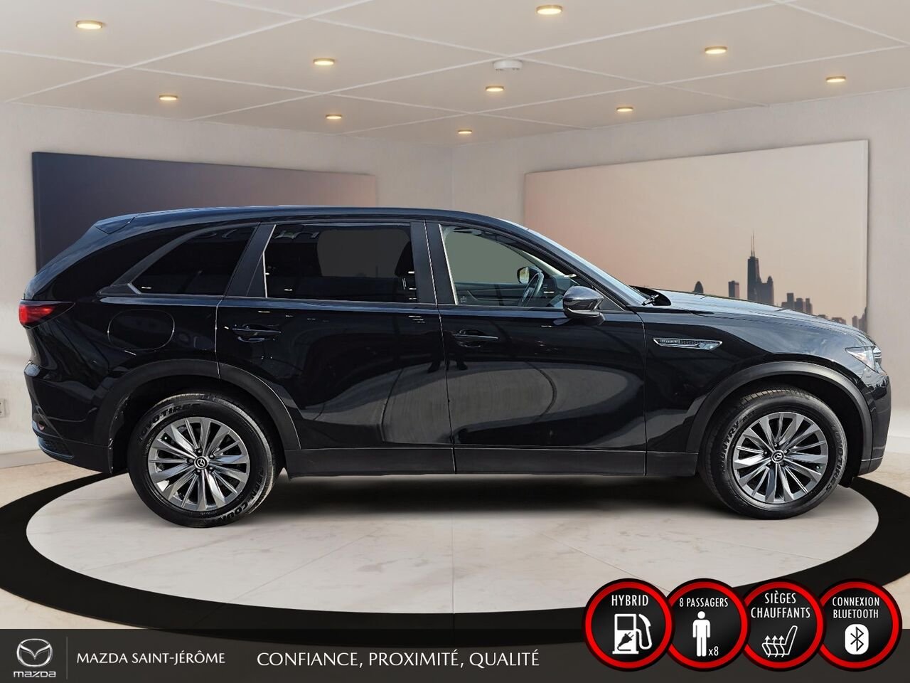2024 Mazda CX-90 hybride rechargeable GS | 1 PROPRIÉTAIRE | JAMAIS ACCIDENTÉ | HYBRIDE RECHARGEABLE | AWD | DÉMARREUR À DISTANCE Black Saint-Jérôme - photo #4