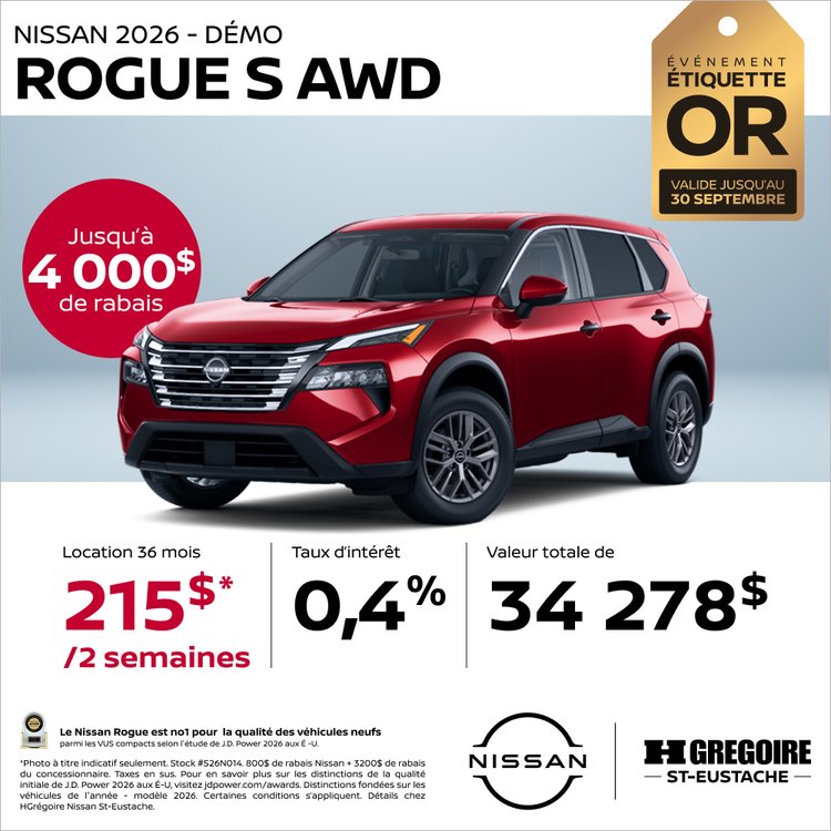 Nissan st eustache promo aout ROGUE S V2 FR