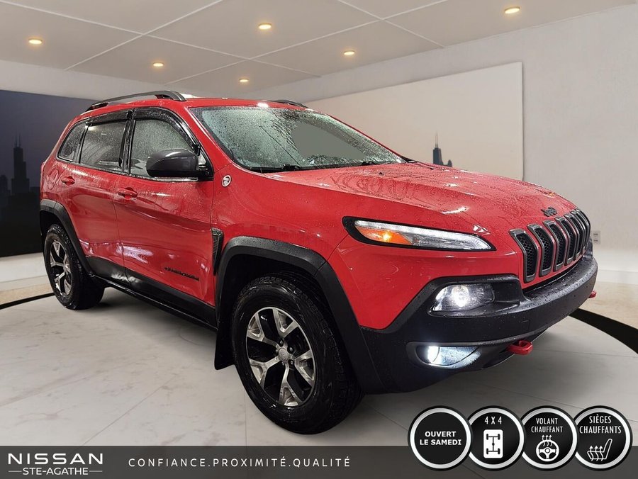 2017 Jeep Cherokee TRAILHAWK | JAMAIS ACCIDENTÉ | 4X4 | CUIR | TOIT OUVRANT | CAMÉRA DE RECUL Red