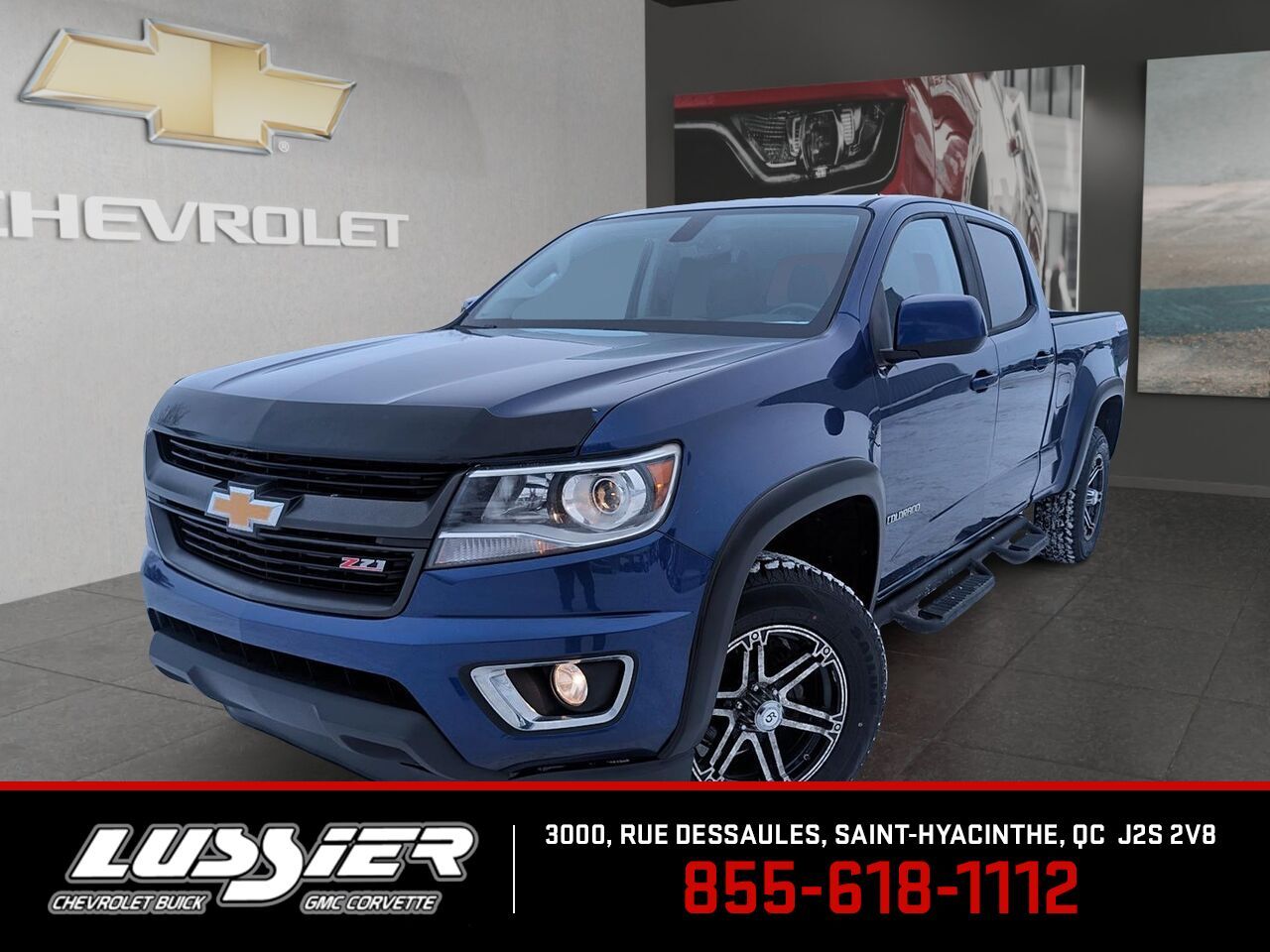 Blue 2015 Chevrolet Colorado Pickup Truck Four-Wheel Drive Automatic