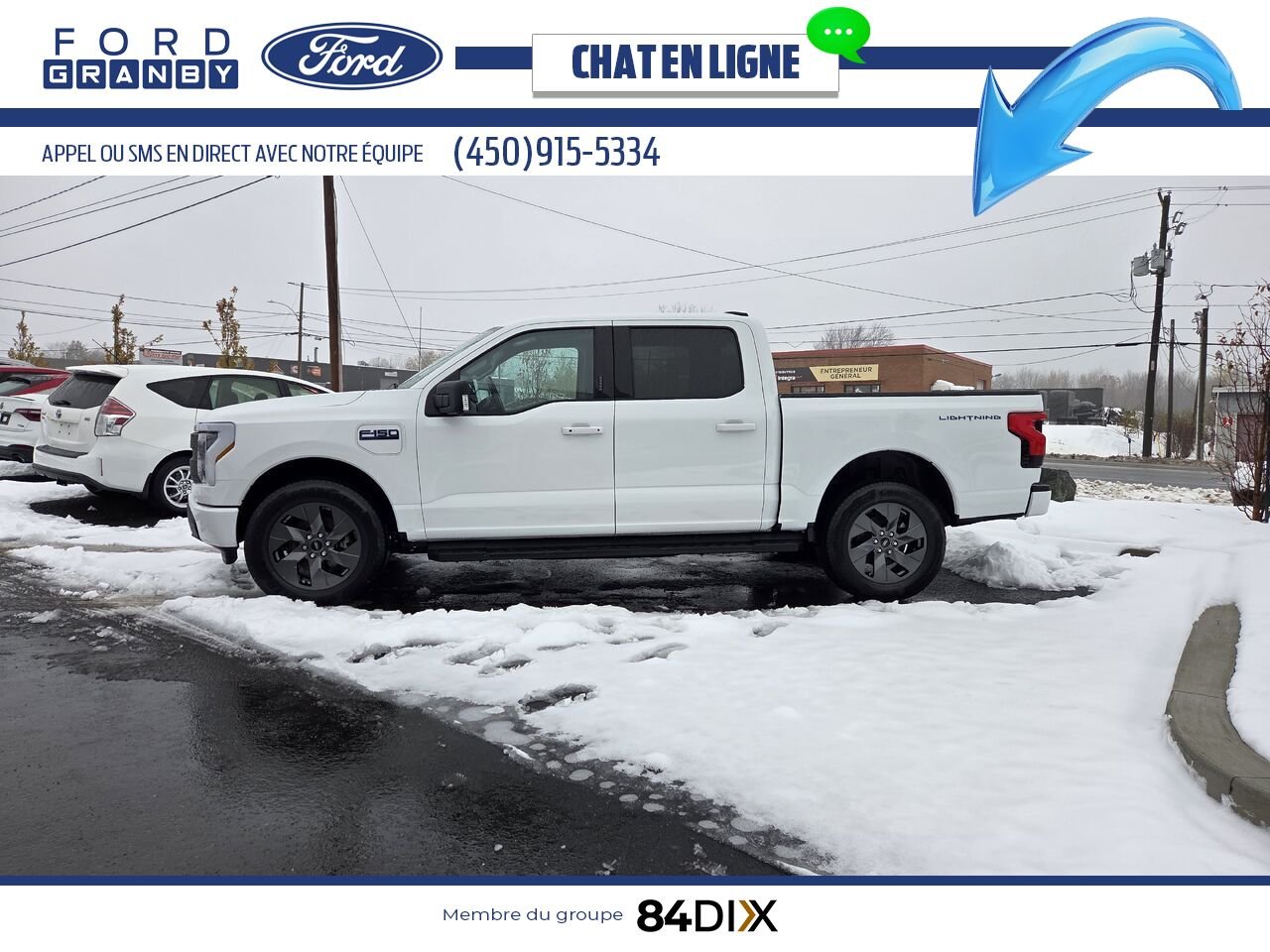 Ford F-150 Lightning 2024 Blanc Granby - photo #3