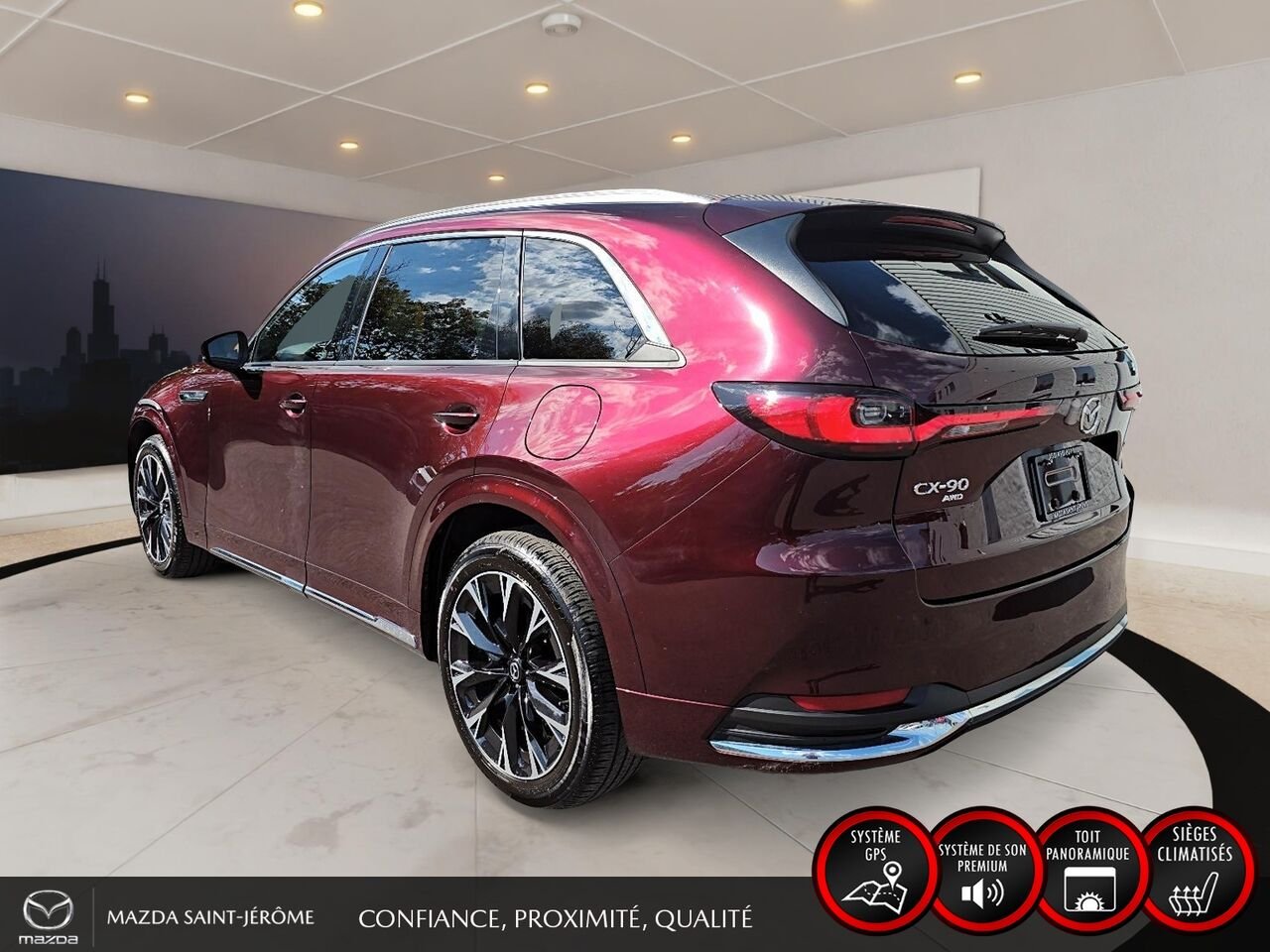 Mazda CX-90 hybride léger 2025 Rouge Saint-Jérôme - photo #8