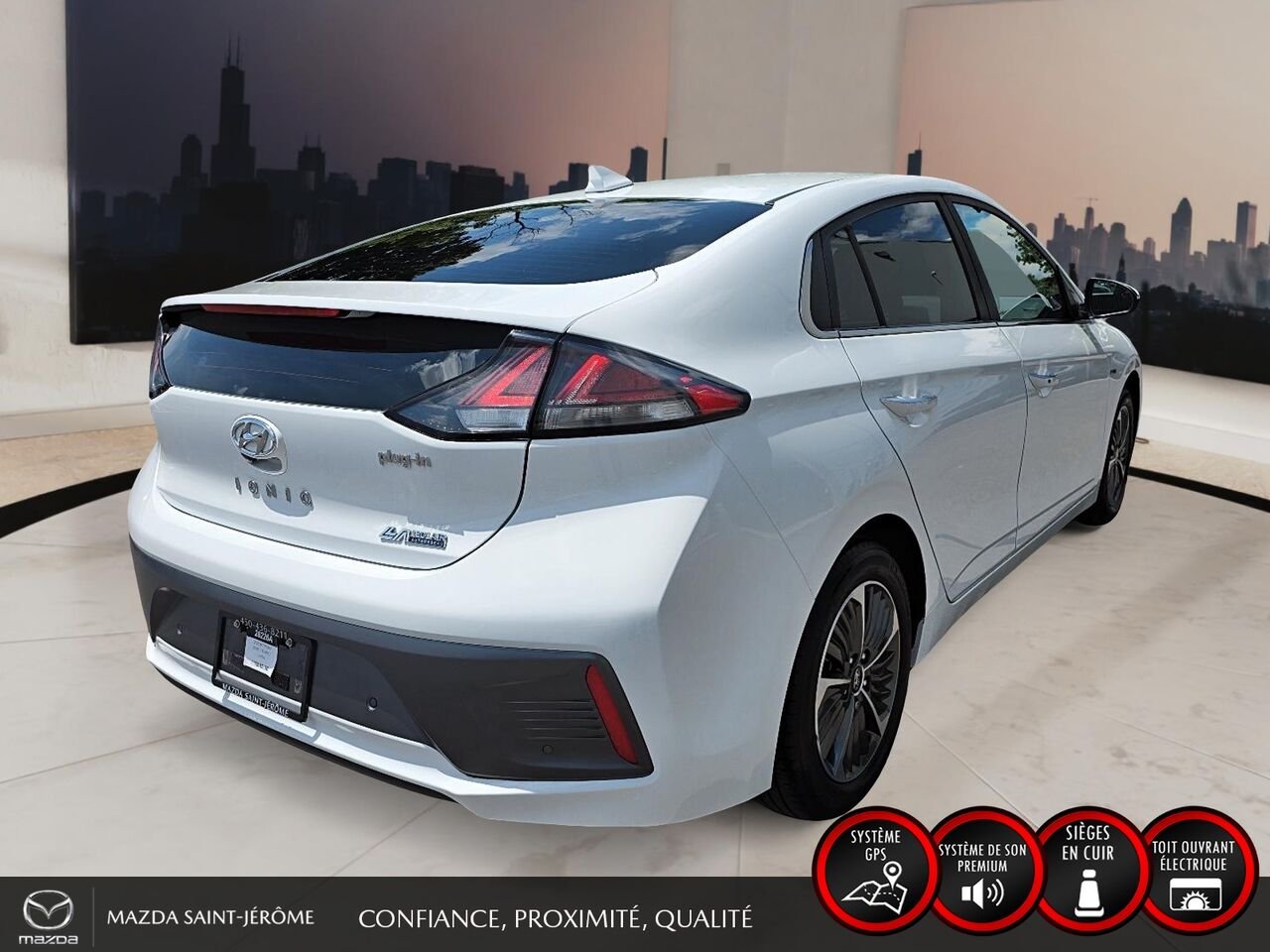 Hyundai Ioniq hybride rechargeable Ultimate | TOIT OUVRANT | CUIR | 2020 Blanc Saint-Jérôme - photo #5