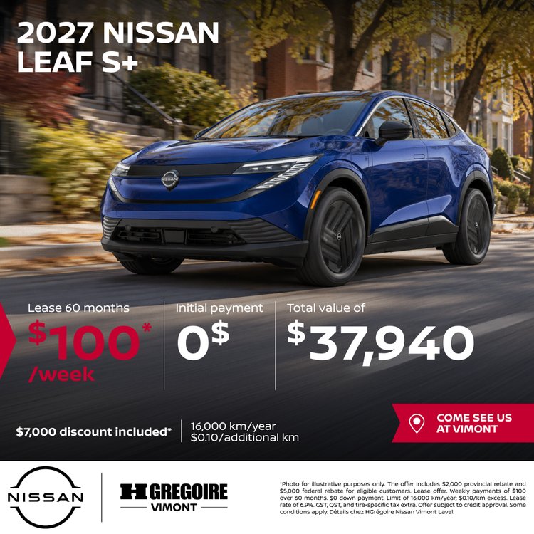 Nissan vimont Promo octobre LEAF S 2026 EN