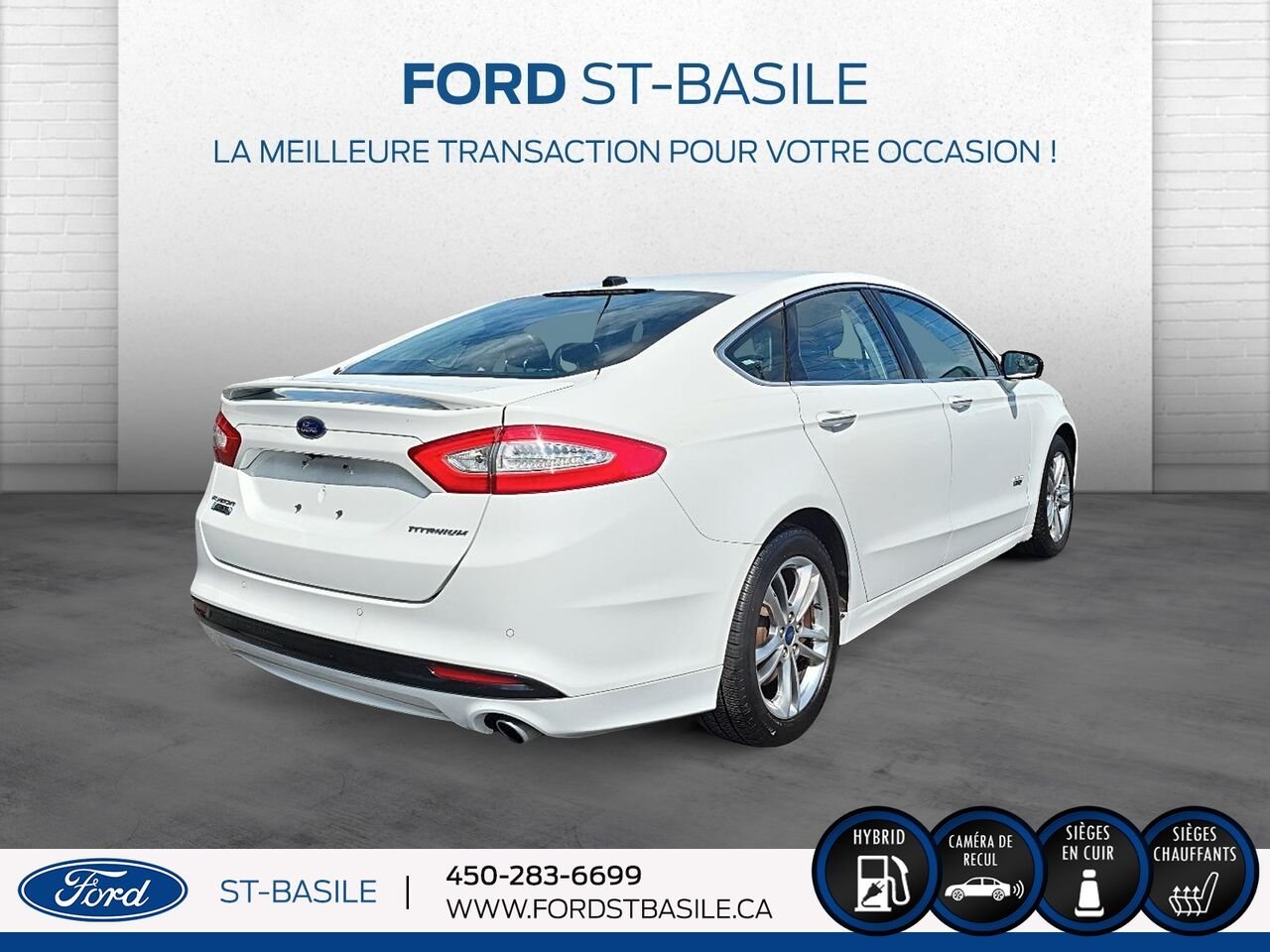 Ford FUSION HYBRIDE 2015 Blanc Saint-Basile-le-Grand - photo #7