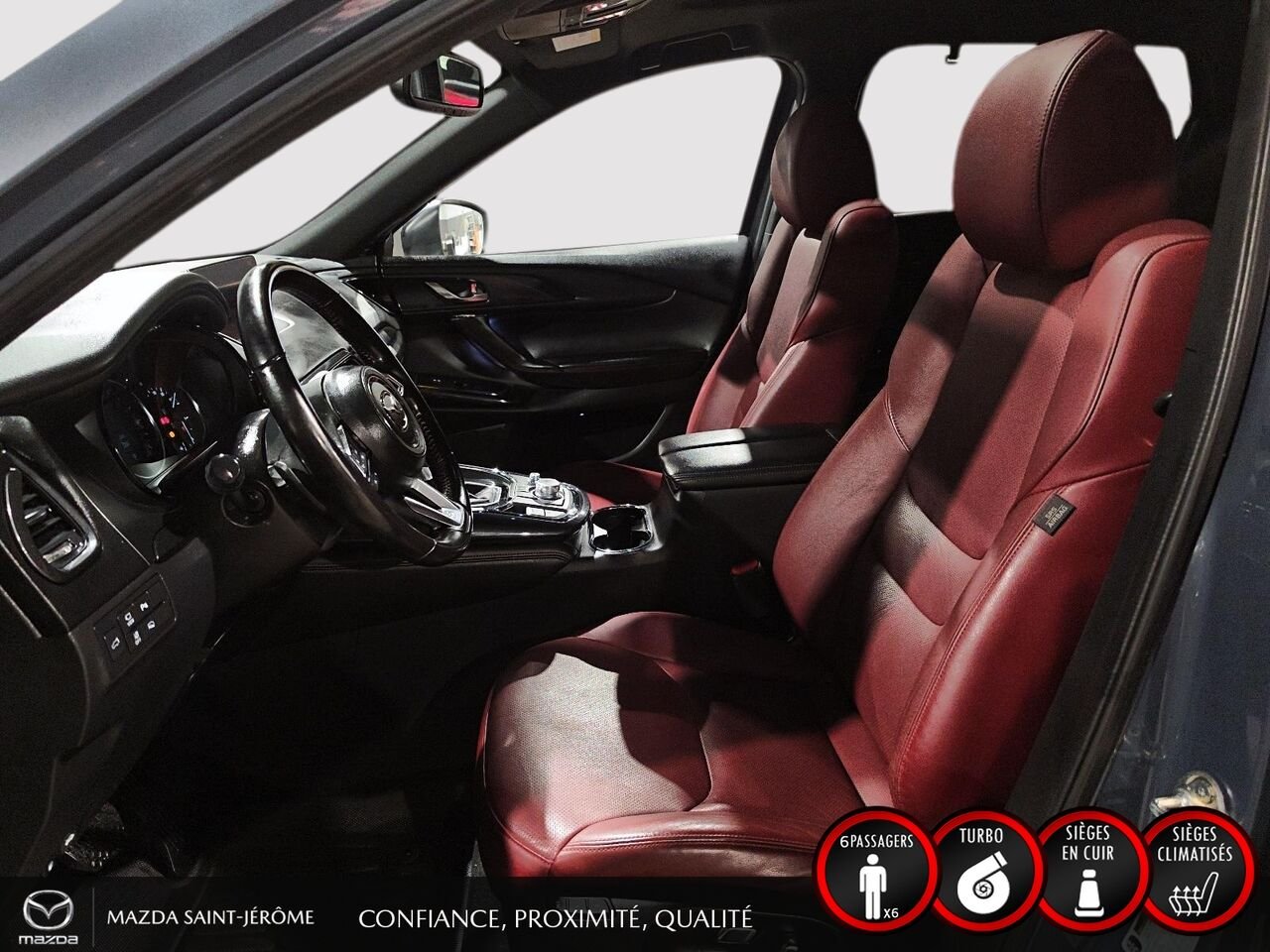 2022 Mazda CX-9 Édition Kuro | 1 PROPRIÉTAIRE | JAMAIS ACCIDENTÉ | CUIR ROUGE | TOIT OUVRANT | AWD Grey Saint-Jérôme - photo #16