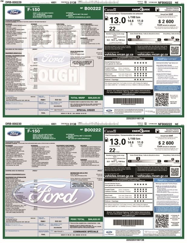 Ford F-150 King Ranch SuperCrew 4X4 2022 Blanc Laval - photo #4