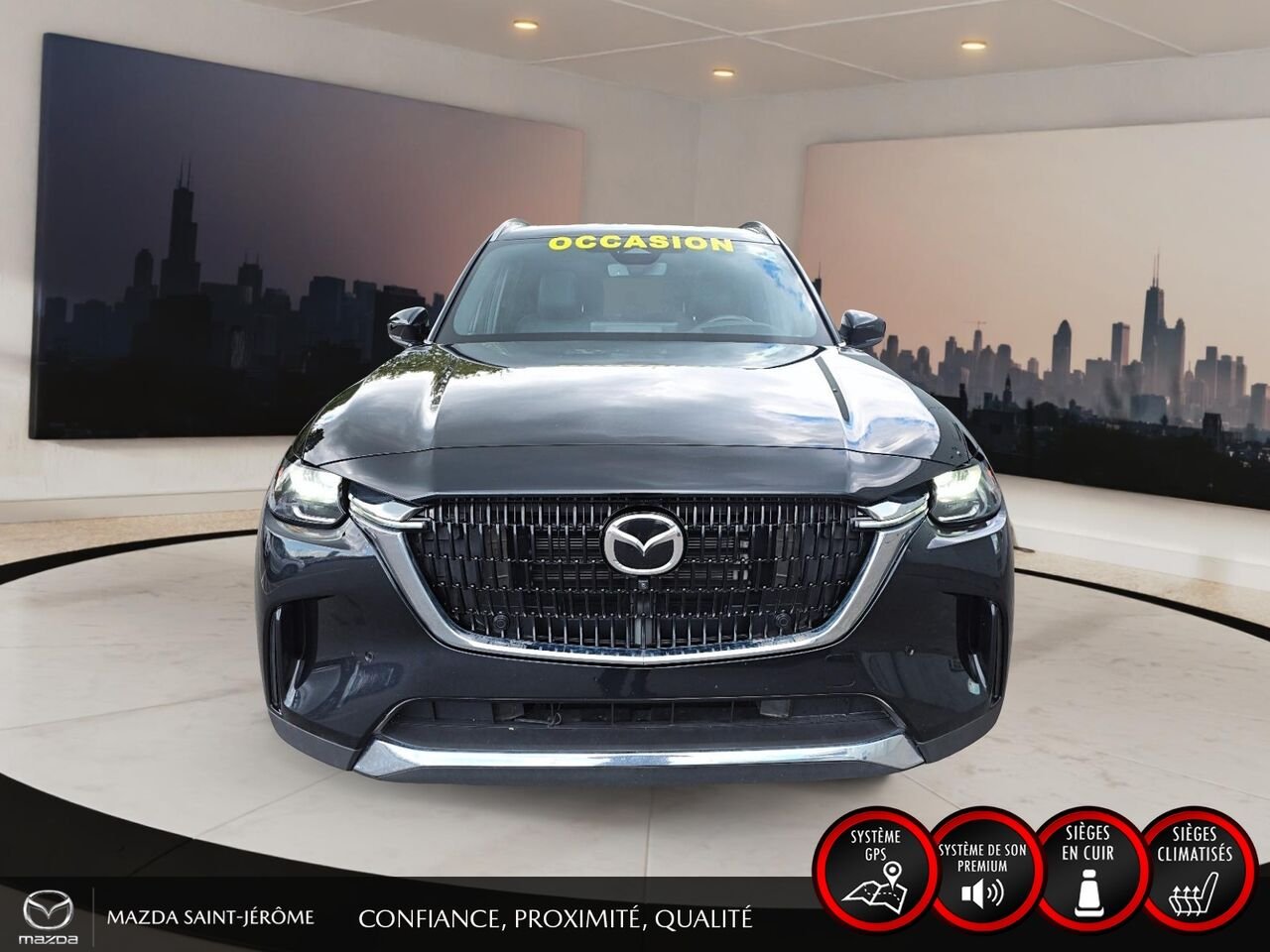 Mazda CX-90 hybride rechargeable GT hybride rechargeable | CUIR NAPPA | TOIT 2 RANGÉES | BOSE 12 HP | AWD | 3e RANGÉE 2025 Noir Saint-Jérôme - photo #2