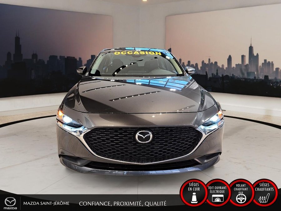 Mazda Mazda3 GS | AWD | TOIT OUVRANT | CUIR | 2023 Gris